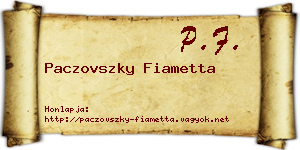 Paczovszky Fiametta névjegykártya